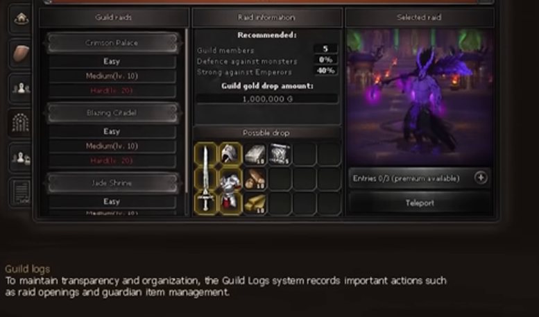 Integrated guild raid interface